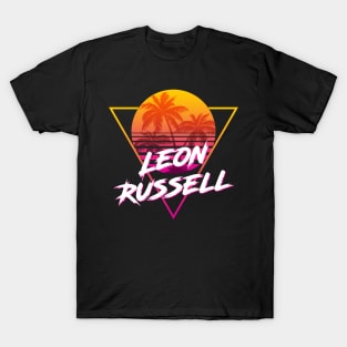 Leon Russell - Proud Name Retro 80s Sunset Aesthetic Design T-Shirt